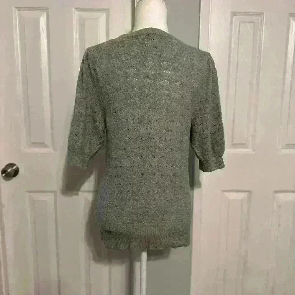 Joie Knit Sage Green Sweater 3/4 Sleeve Size Medium - Picture 6 of 6